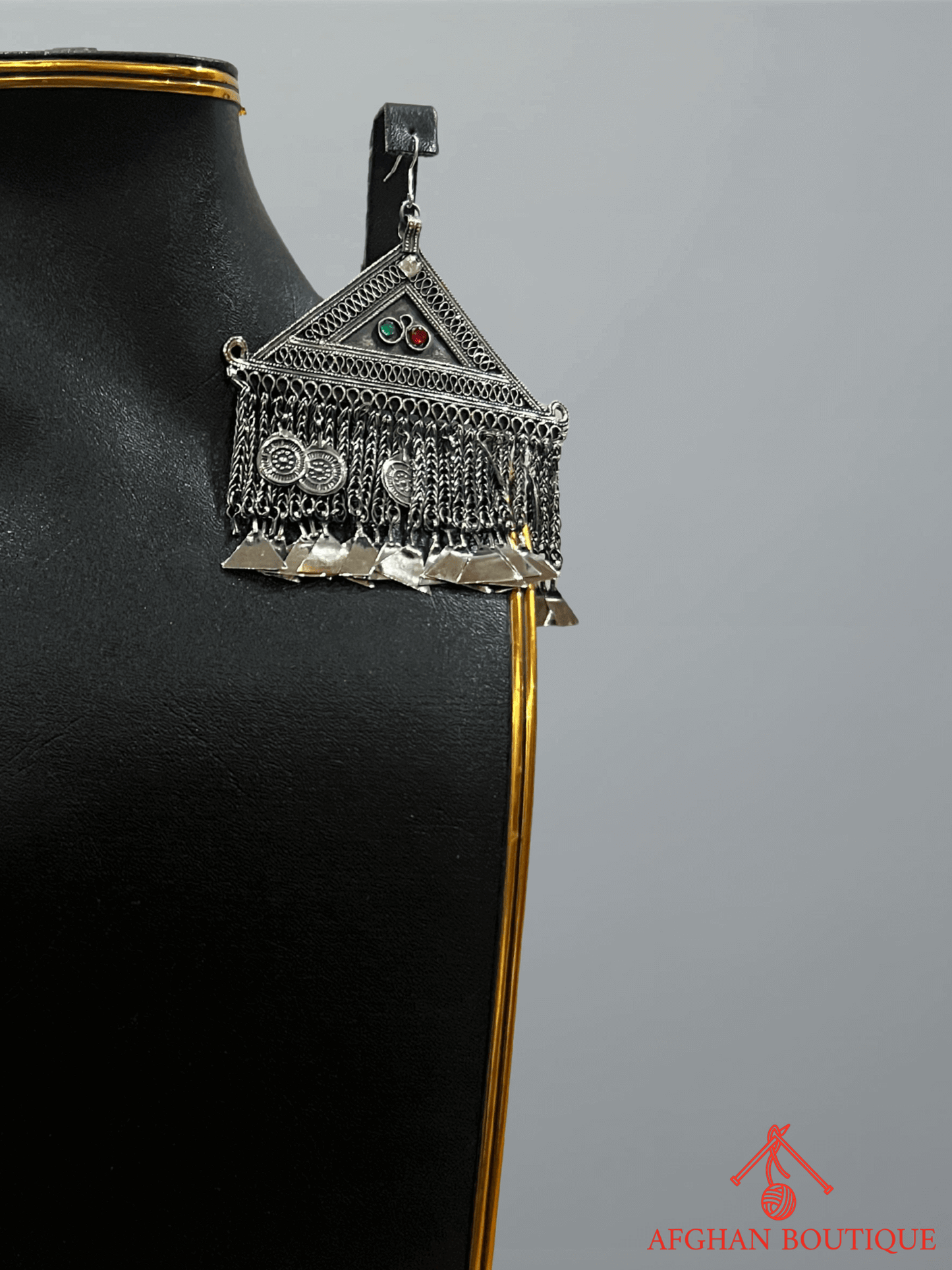 Antique Afghani Jewelry Set for Women – Traditional Heirloom Necklace & Earrings - Afghan.boutique.us