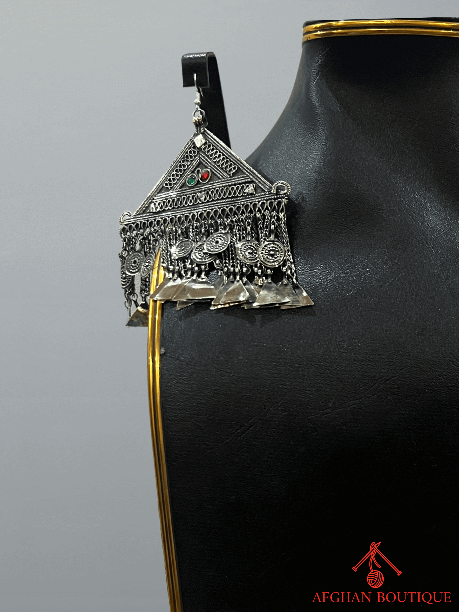 Antique Afghani Jewelry Set for Women – Traditional Heirloom Necklace & Earrings - Afghan.boutique.us