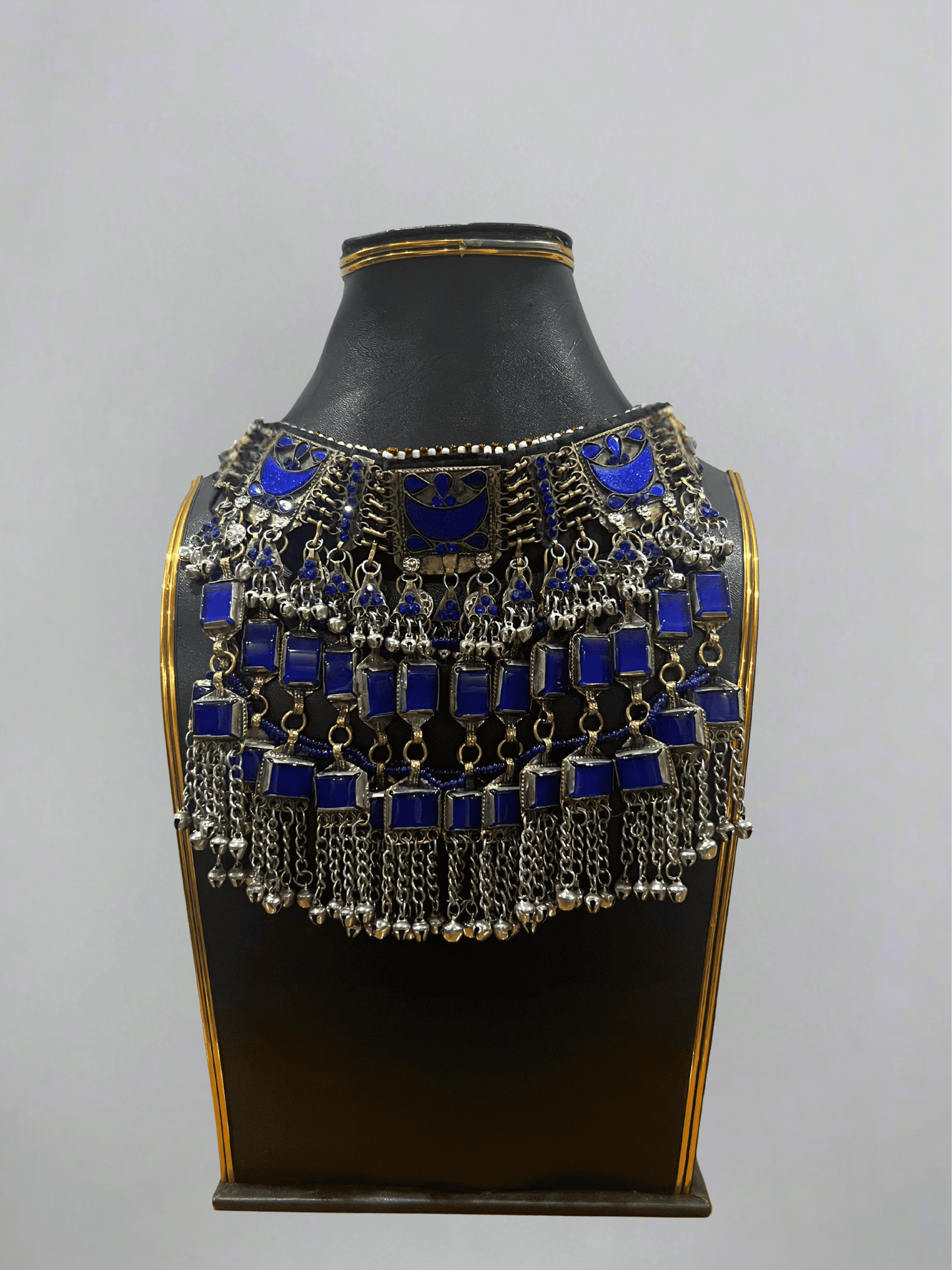 Dark blue handcrafted Afghani necklace