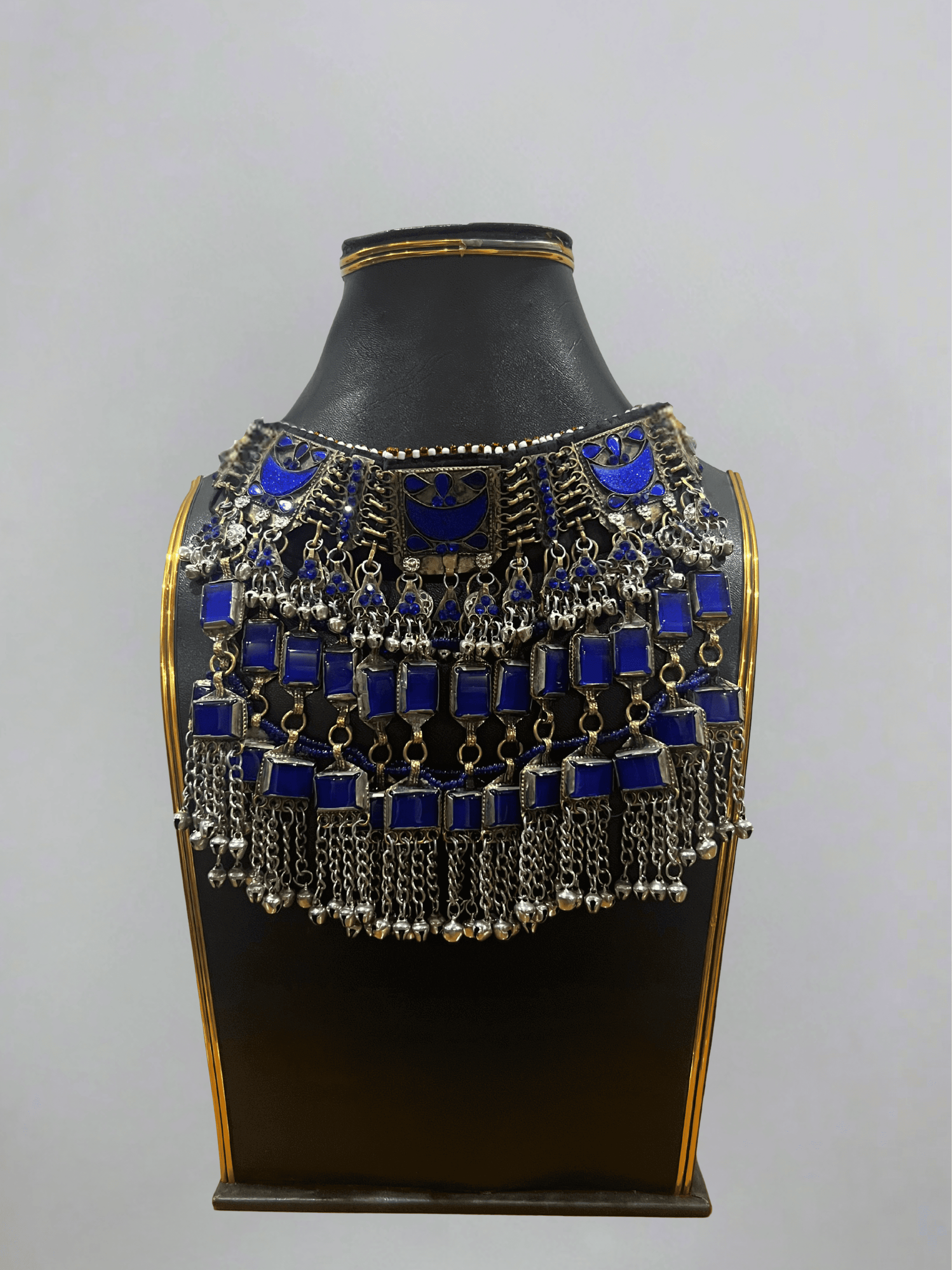 Dark blue handcrafted Afghani necklace