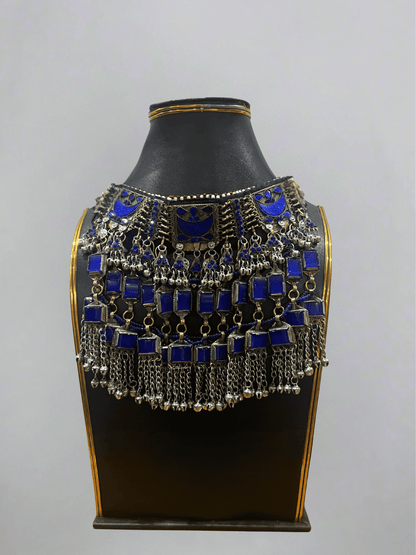 Dark blue handcrafted Afghani necklace