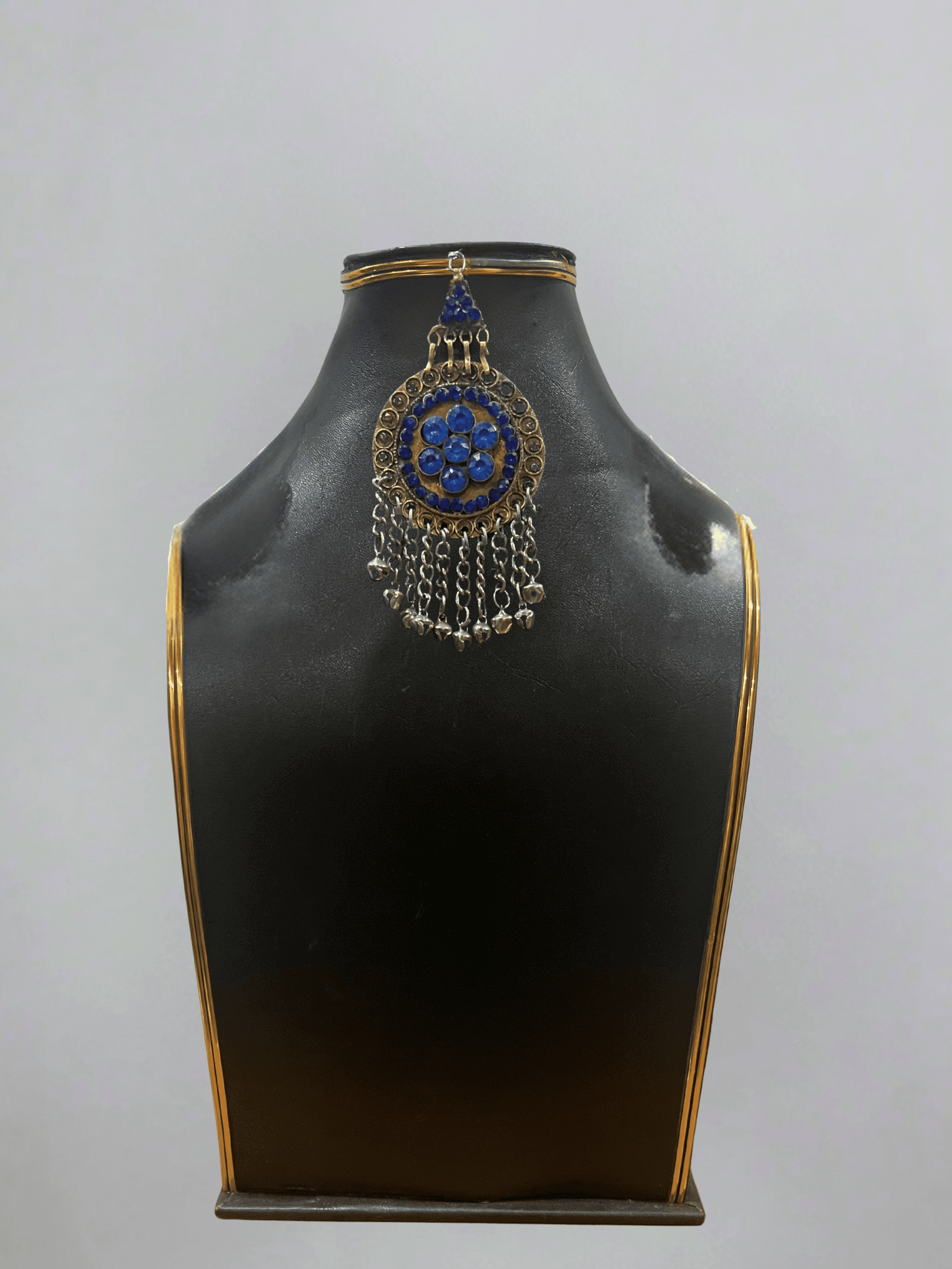 Dark blue handcrafted Afghani headpiece