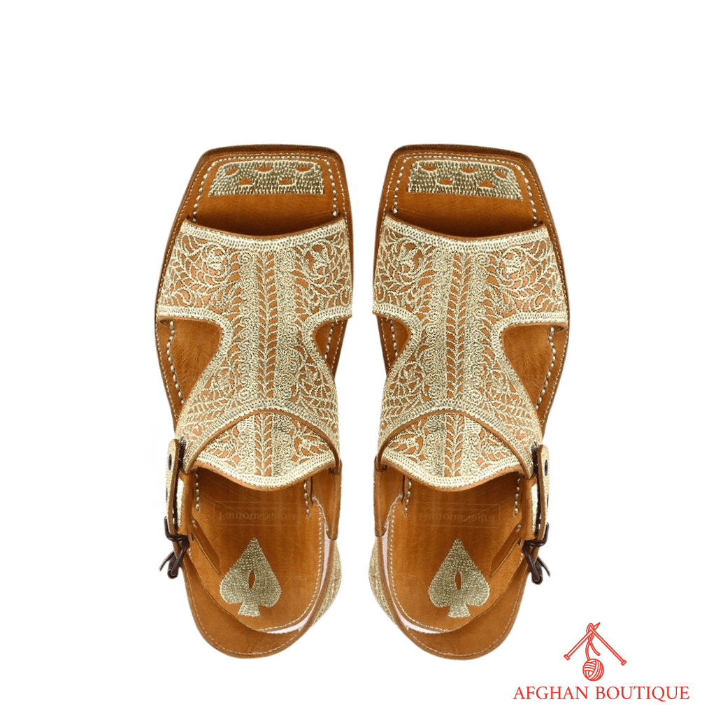 Kohati chappal for men – handcrafted Afghan design back view