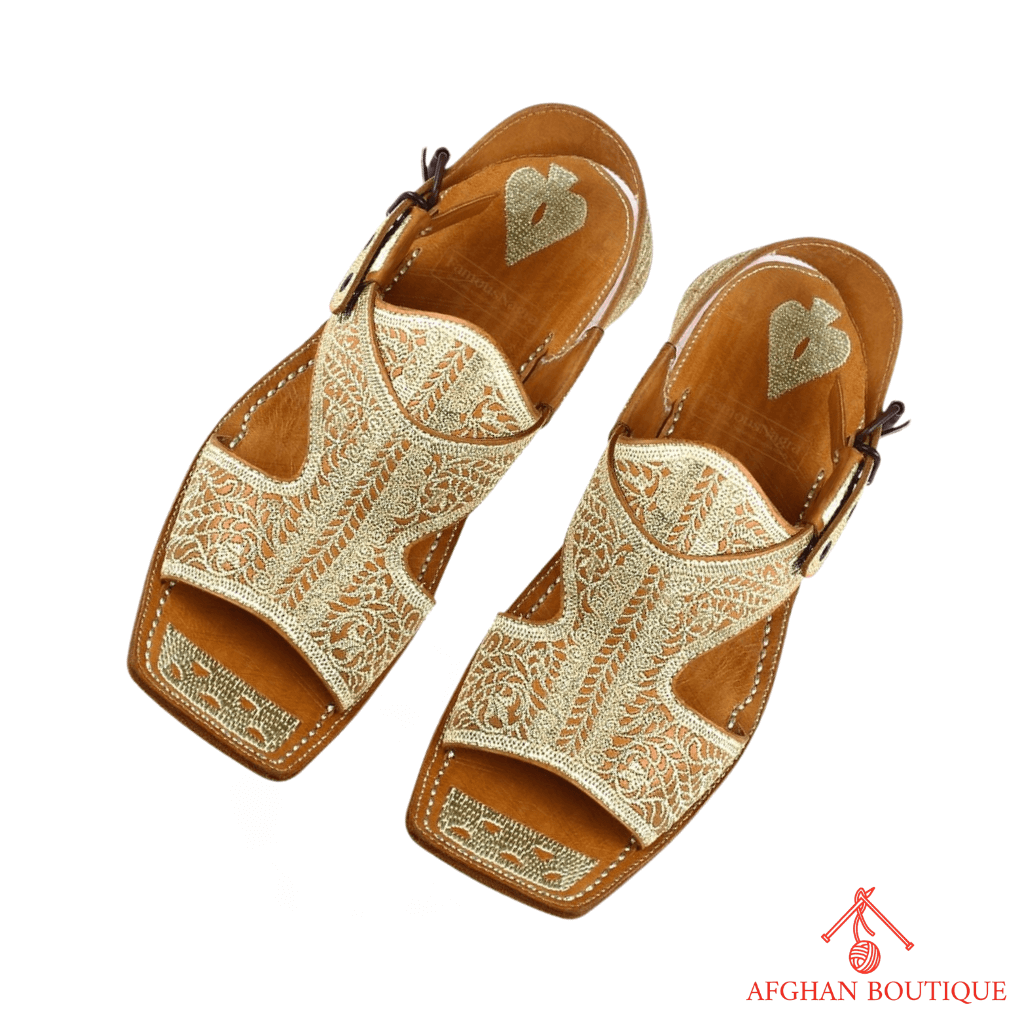 Kohati chappal for men – pure leather ethnic side view with detailed stitching
