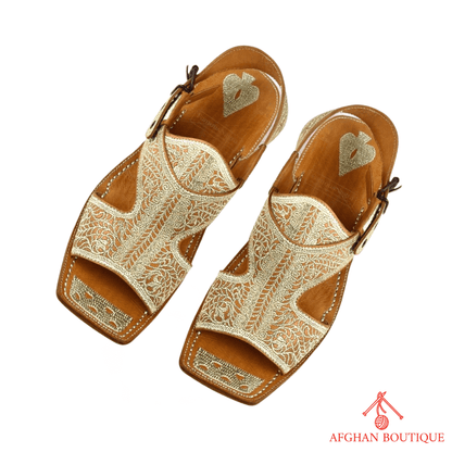 Kohati chappal for men – pure leather ethnic side view with detailed stitching
