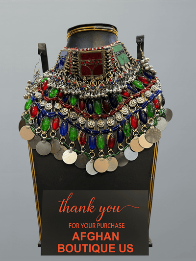 Multicolor handcrafted Afghani jewelry full set