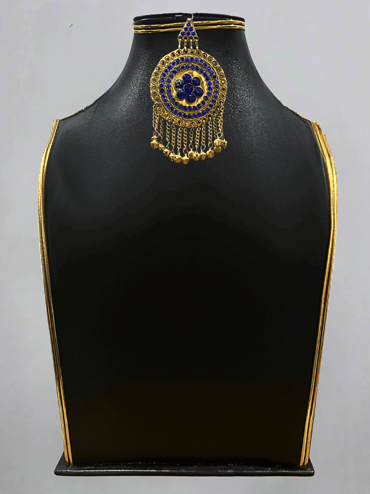 Royal blue handcrafted Afghani headpiece