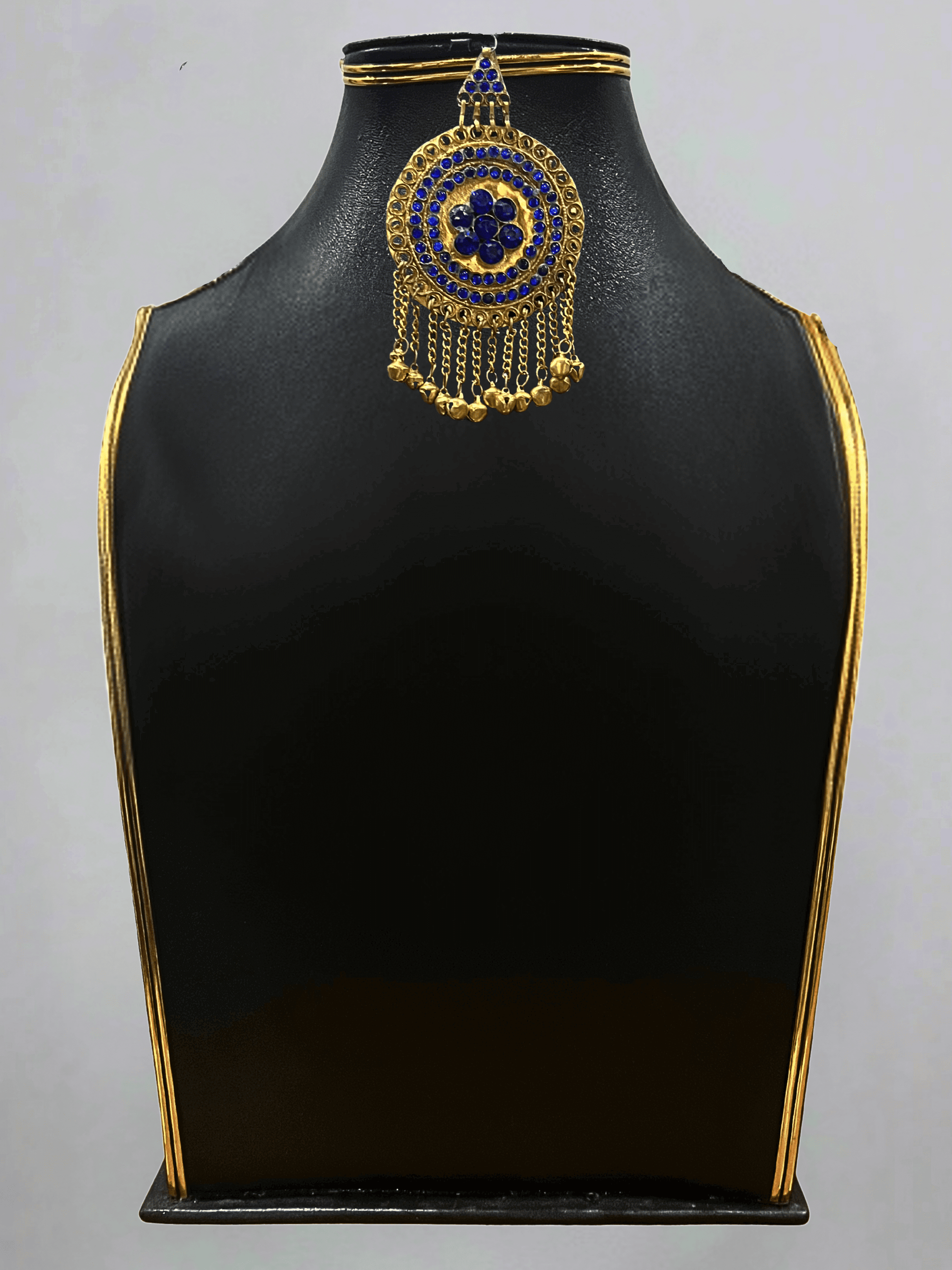 Royal blue handcrafted Afghani headpiece