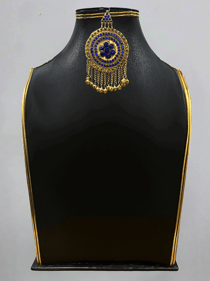 Royal blue handcrafted Afghani headpiece