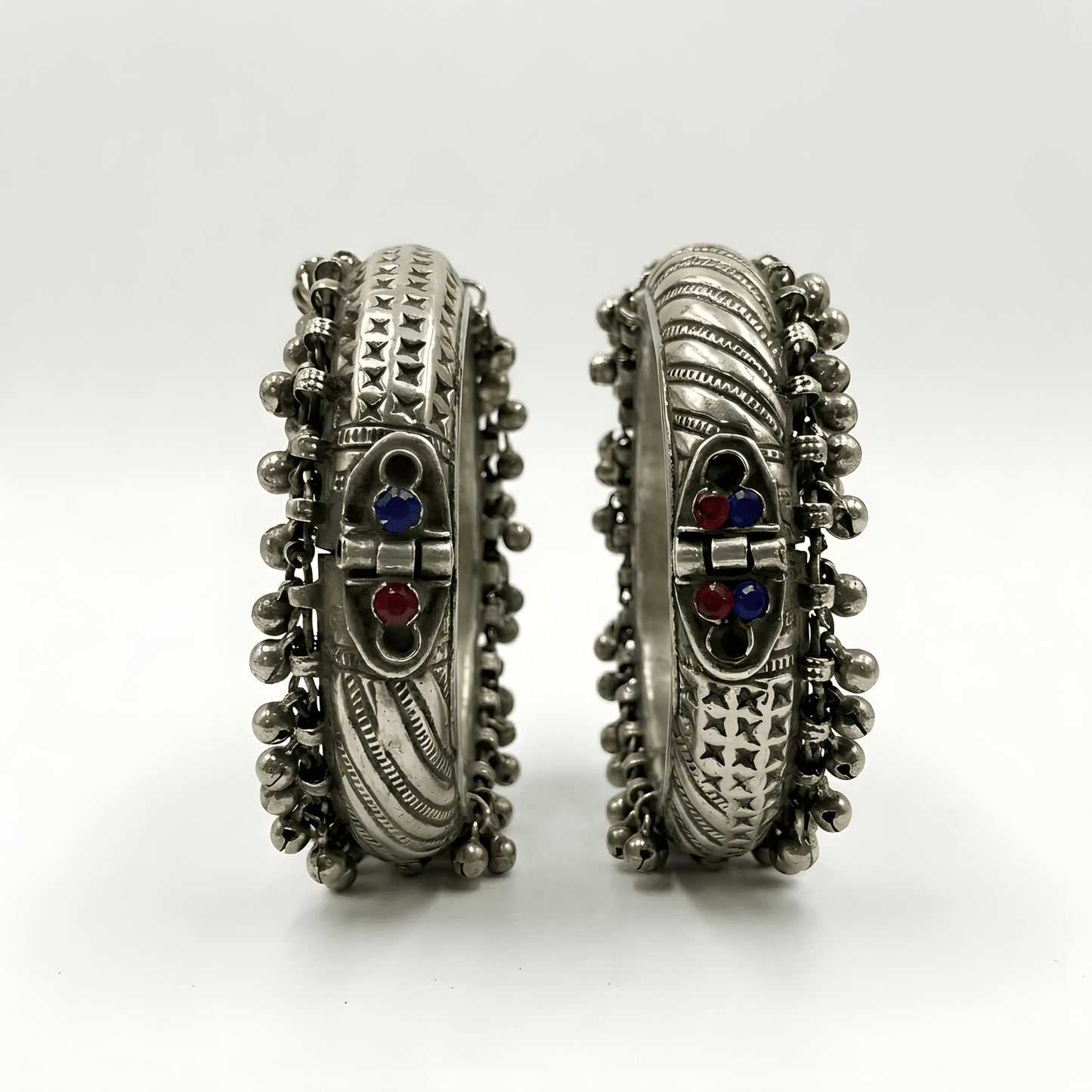 Tribal Afghani Wide Cuff Bangles for Women – Handcrafted Engraved Cuff Set - Afghan.boutique.us