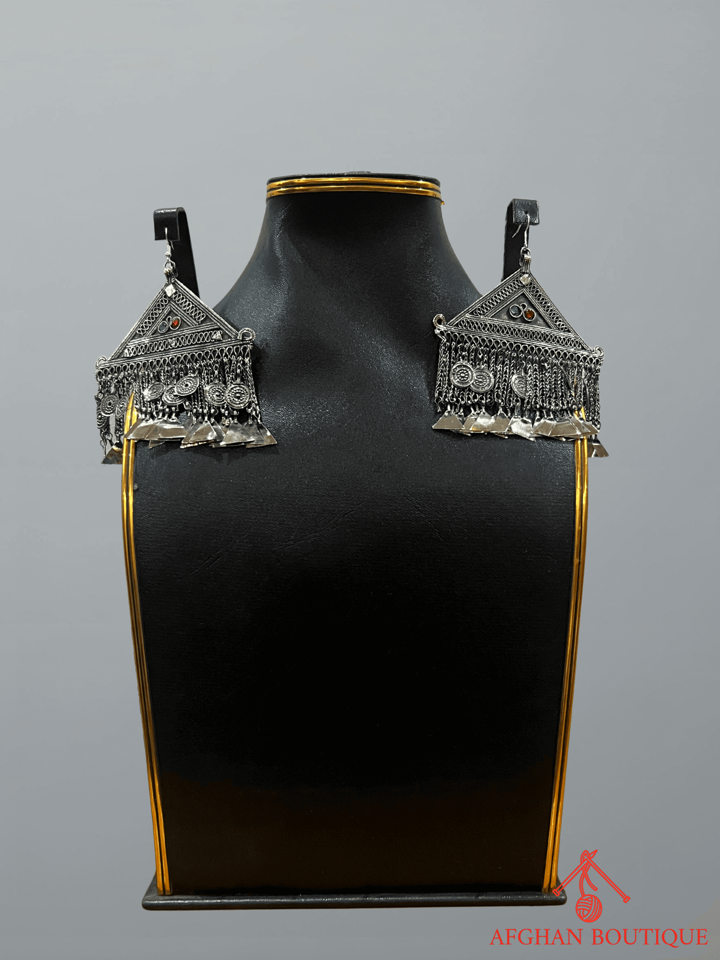 Vintage handcrafted Afghani earrings pair