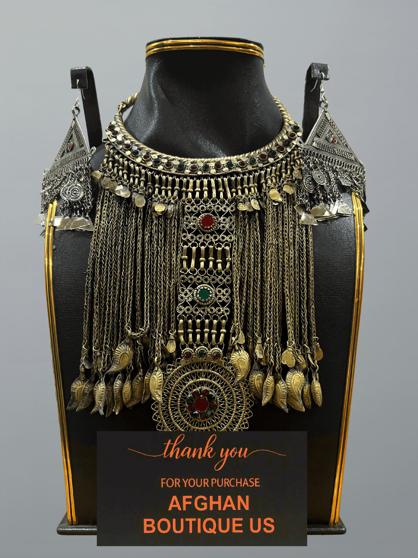 Vintage handcrafted Afghani jewelry full set