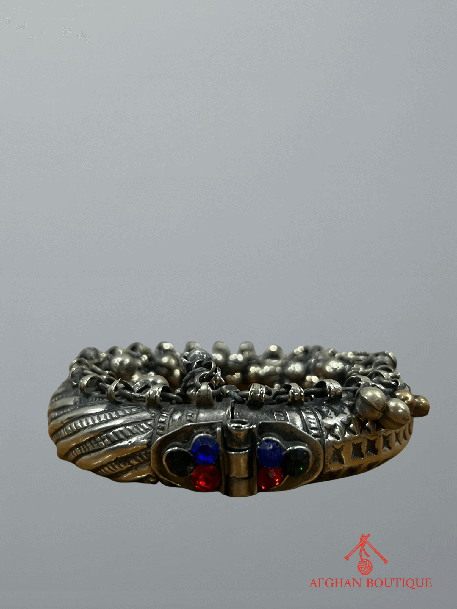 Wide cuff Afghani bangles close-up