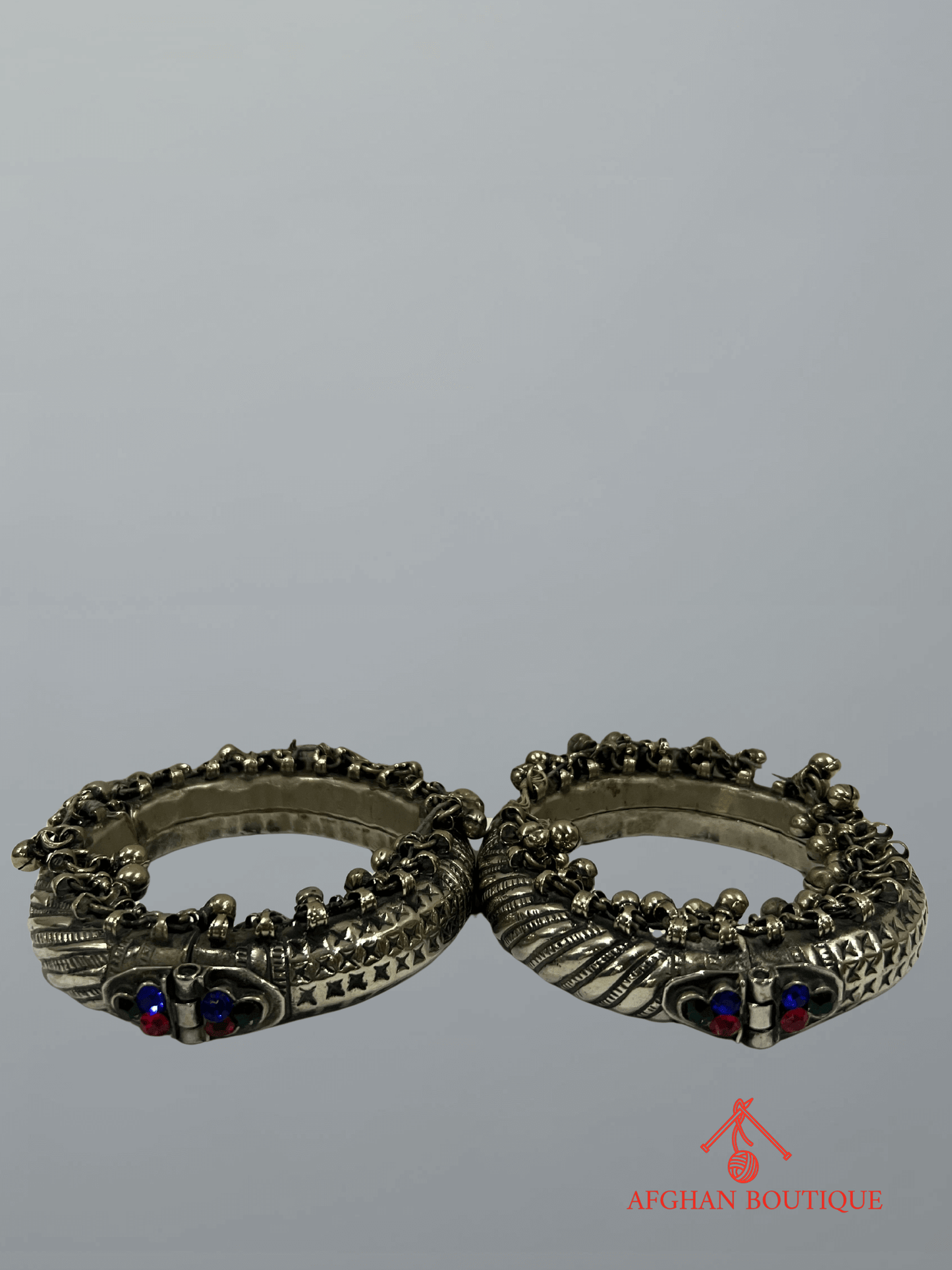 Wide cuff Afghani bangles front view