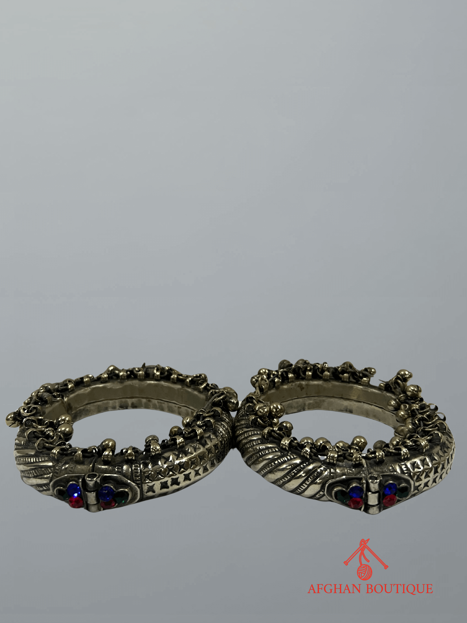 Wide cuff Afghani bangles front view